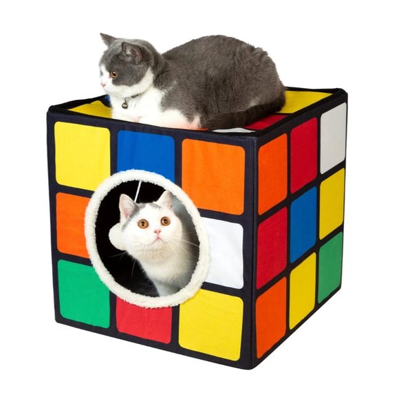 Other - Cat Condo Rubics Cube Primary Colors Fun Cubby Bed Blue Red Yellow White Green